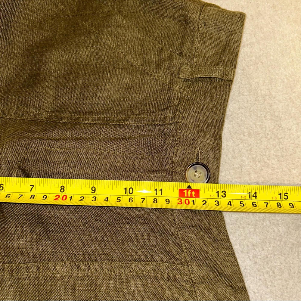 Whistles‎ Tie Waist Linen Short Olive Size 2 - Picture 9 of 10